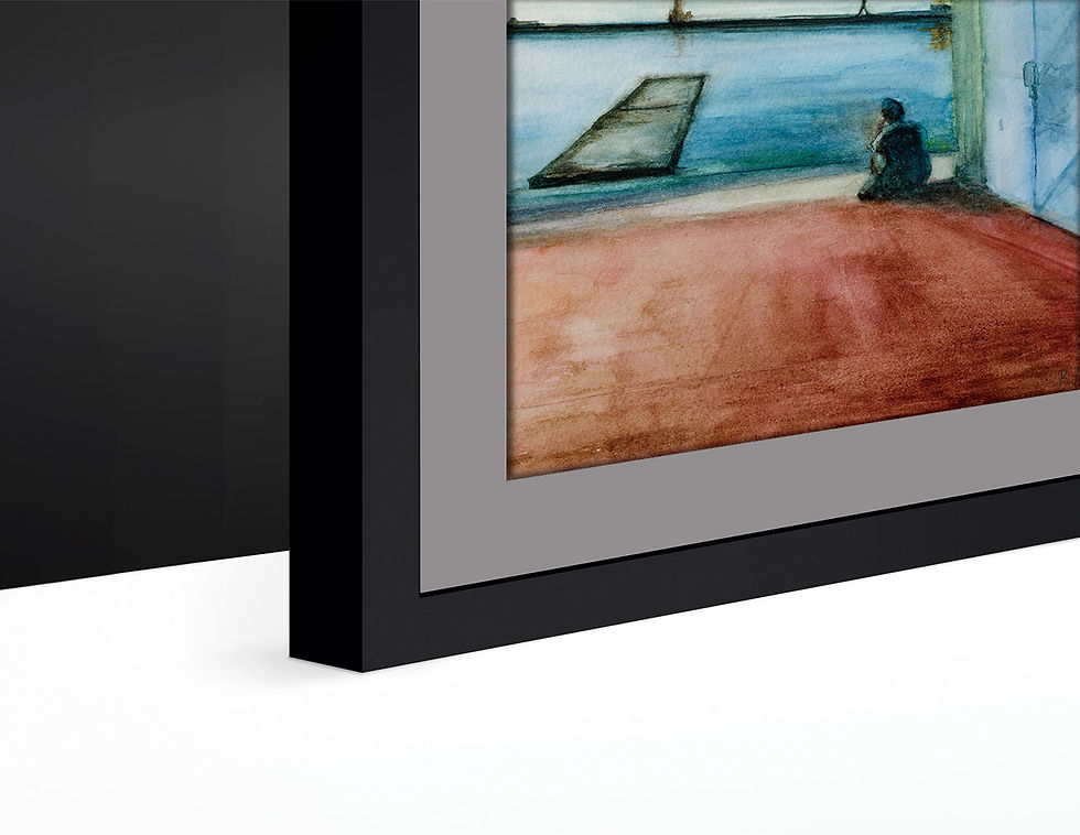 Thumbnail: Fine-Art Paper Print, Framed, Black Matte, Border Gray Dark, 3D | WC-03 Untitled | K. Batalamas Art