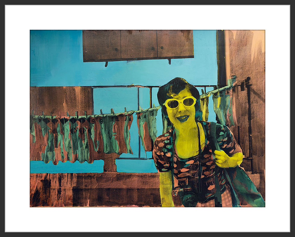 Thumbnail: Fine-Art Paper Print, Framed Black, Border White, Front | MX-23 / Nina And Laundry | K. Batalamas Art