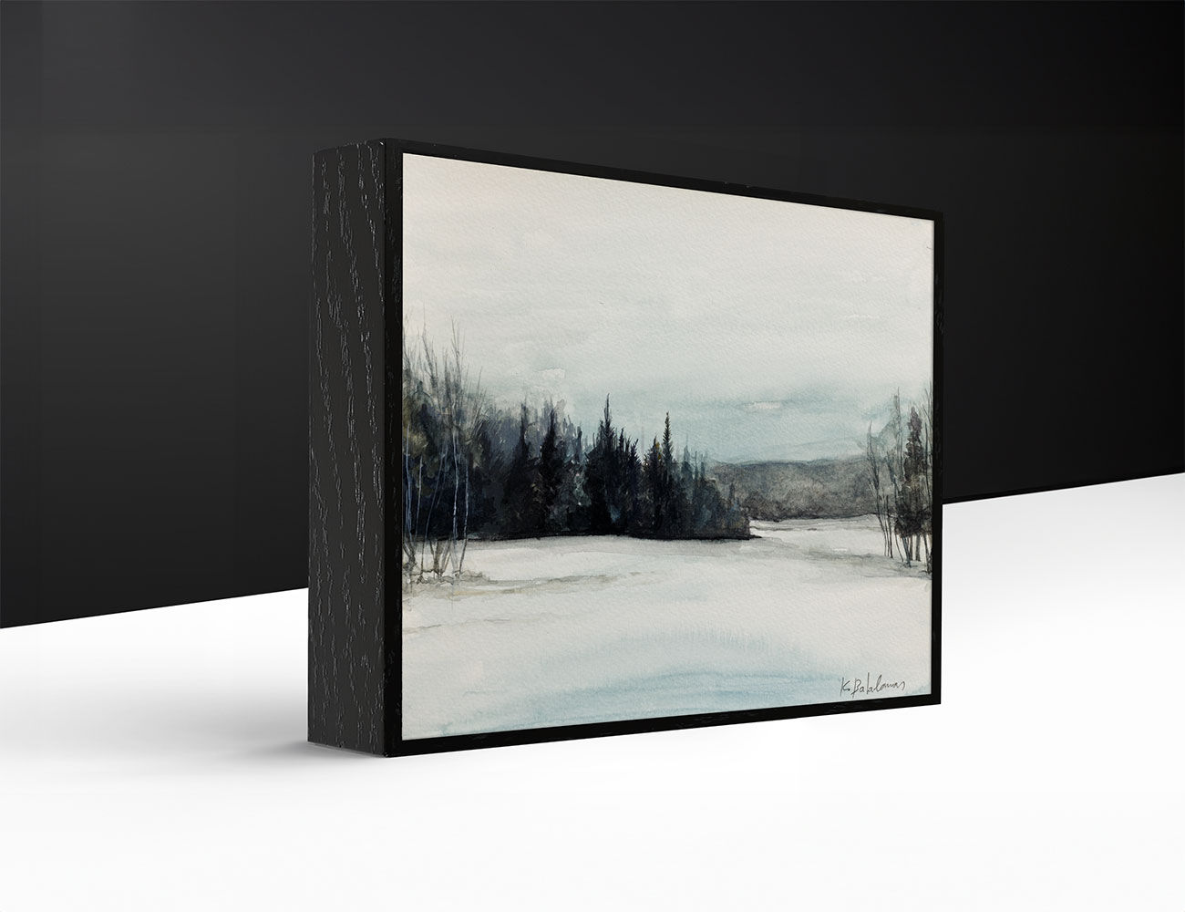 Art-Box, framed, horizontal Black Oak - Side | WC-17 / 1730 US Hwy 1A, View 2   | K. Batalamas Art