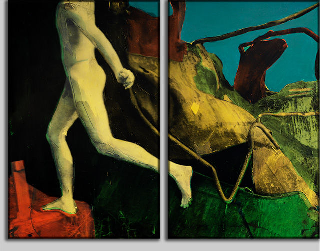 Thumbnail: Canvas Print, Multi Panel 2x1 | MX-13 Giannis in Train Yard, C | K. Batalamas Art