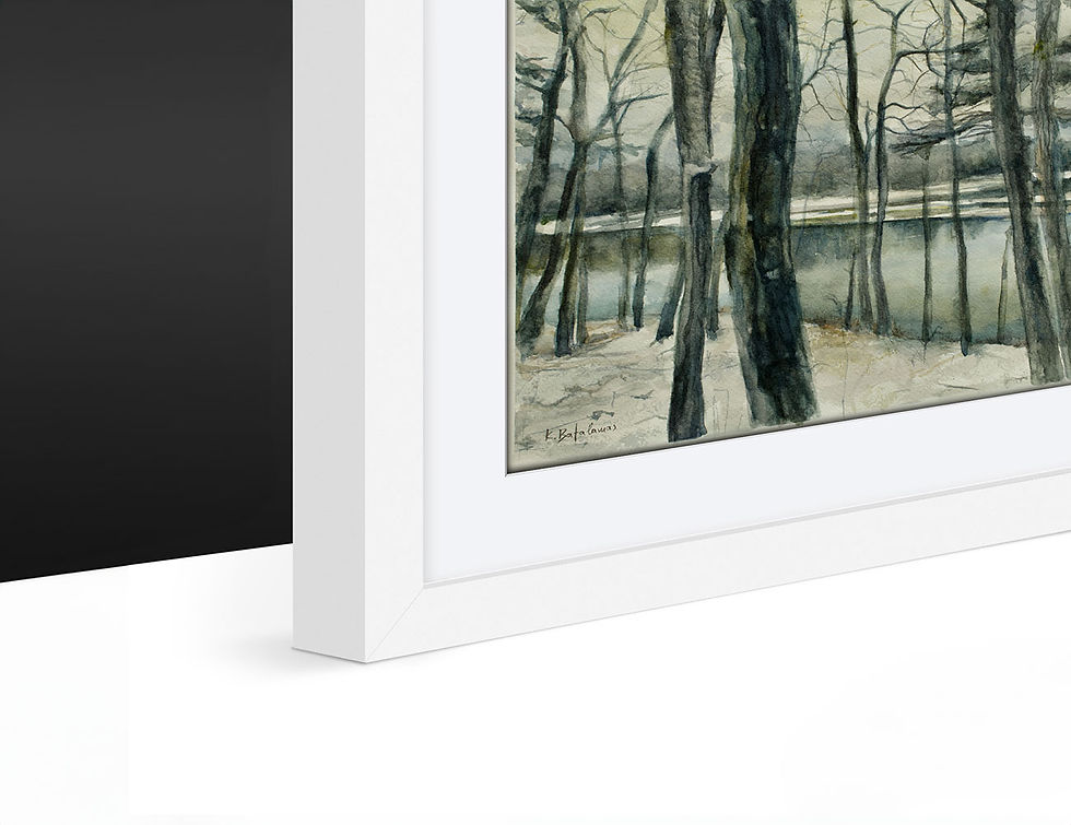 Thumbnail: Fine-Art Paper Print, Framed, White, Border White, Side | WC-24 / High Tide | K. Batalamas Art