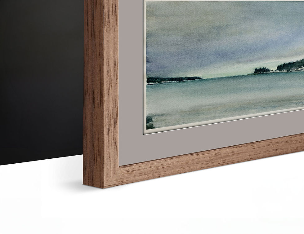Thumbnail: Fine-Art Paper Print, Framed, Walnut, Border Gray Dark, Side | WC-37 / Untitled | K. Batalamas Art