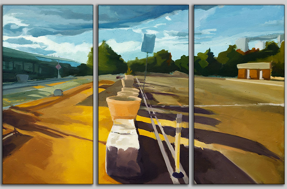Thumbnail: Canvas Print, multi panel 3x1 | OL-03 / Atlantic Ave Pier 5 | K. Batalamas Art