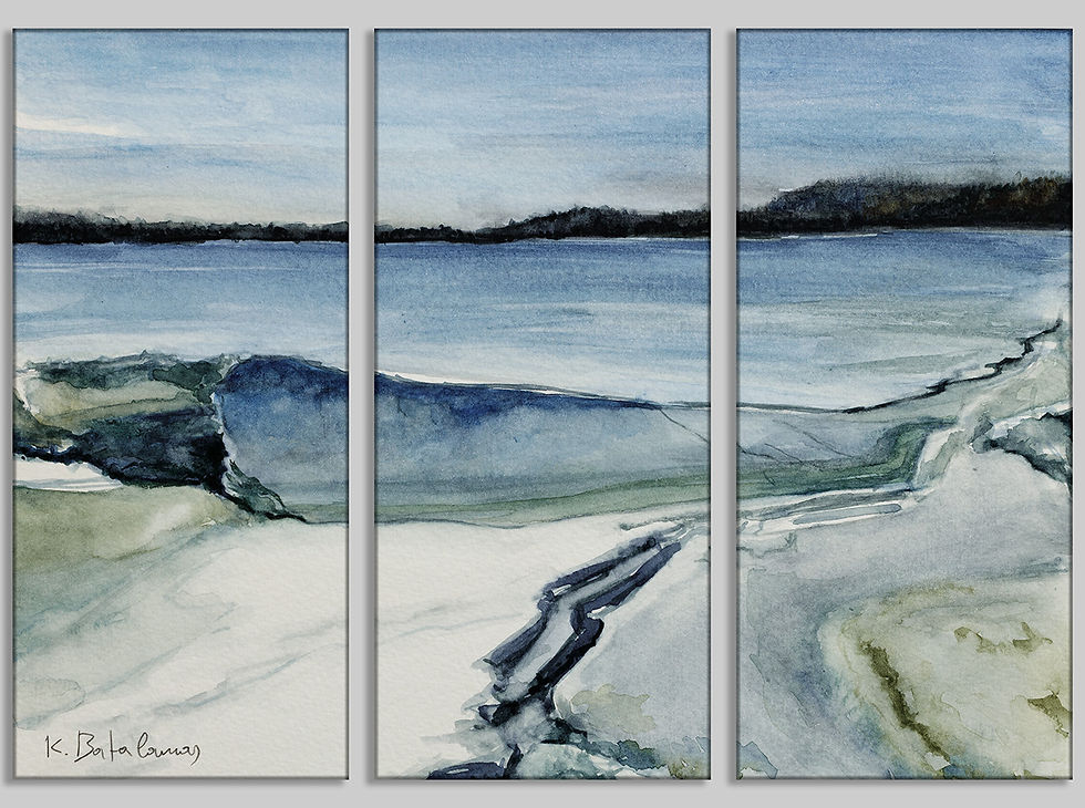 Thumbnail: Canvas Print, Multi Panel 3x1 | WC-09 Untitled | K. Batalamas Art