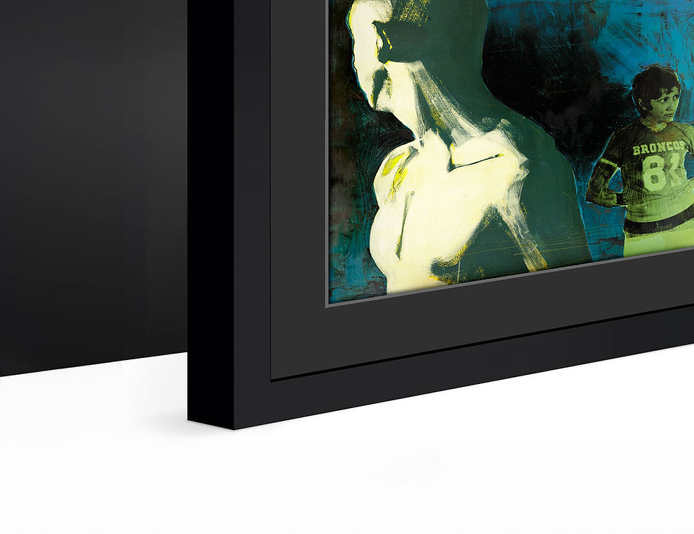 Thumbnail: Fine-Art Paper Print, Framed Black, Border Black, Side | MX-20 / Antonis And Nina | K. Batalamas Art
