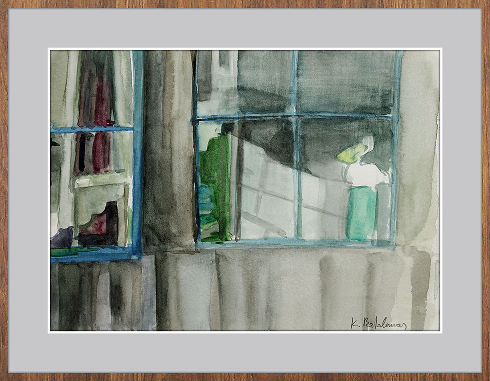 Thumbnail: Fine-Art Paper Print, Framed, Walnut, Border Gray Light, Front | WC-12 / RS Calson Boat Works Store | K. Batalamas Art