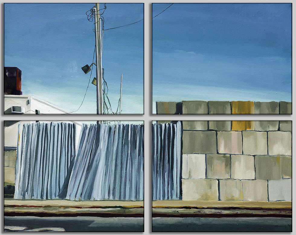 Thumbnail: Canvas Print, Multi Panel 2x2 | OL-07 / Parking Lot Columbia St | K. Batalamas Art