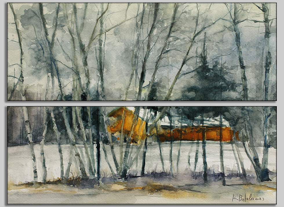 Thumbnail: Canvas Print, Multi Panel 1x2 | WC-25 / Untitled | K. Batalamas Art