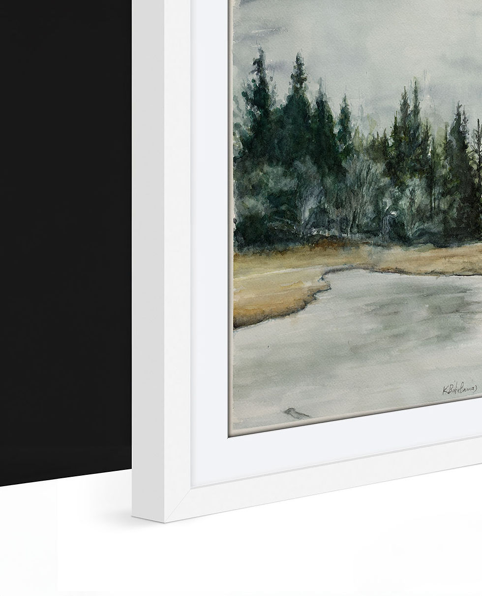 Thumbnail: Fine-Art Paper Print, Framed, White, Border White, Side | WC-36 / Untitled | K. Batalamas Art