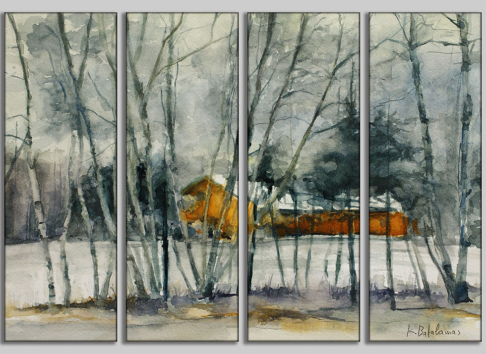 Thumbnail: Canvas Print, Multi Panel 4x1 | WC-25 / Untitled | K. Batalamas Art