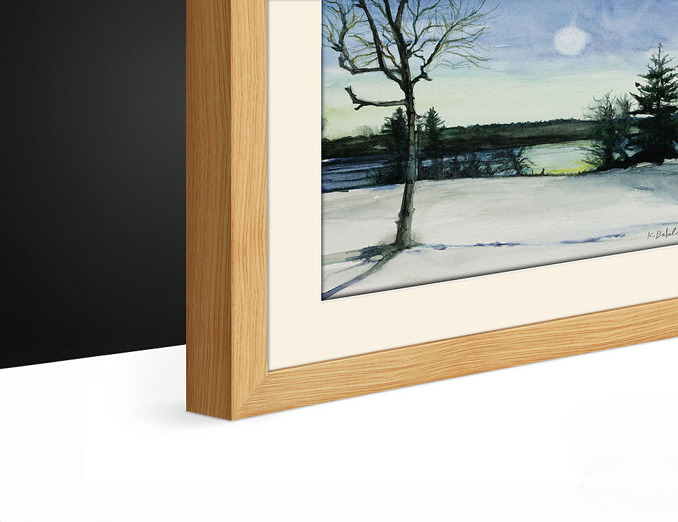 Thumbnail: Fine-Art Paper Print, Framed, Oak Natural, Side | WC-14 / Ficketts Point Rd | K. Batalamas Art