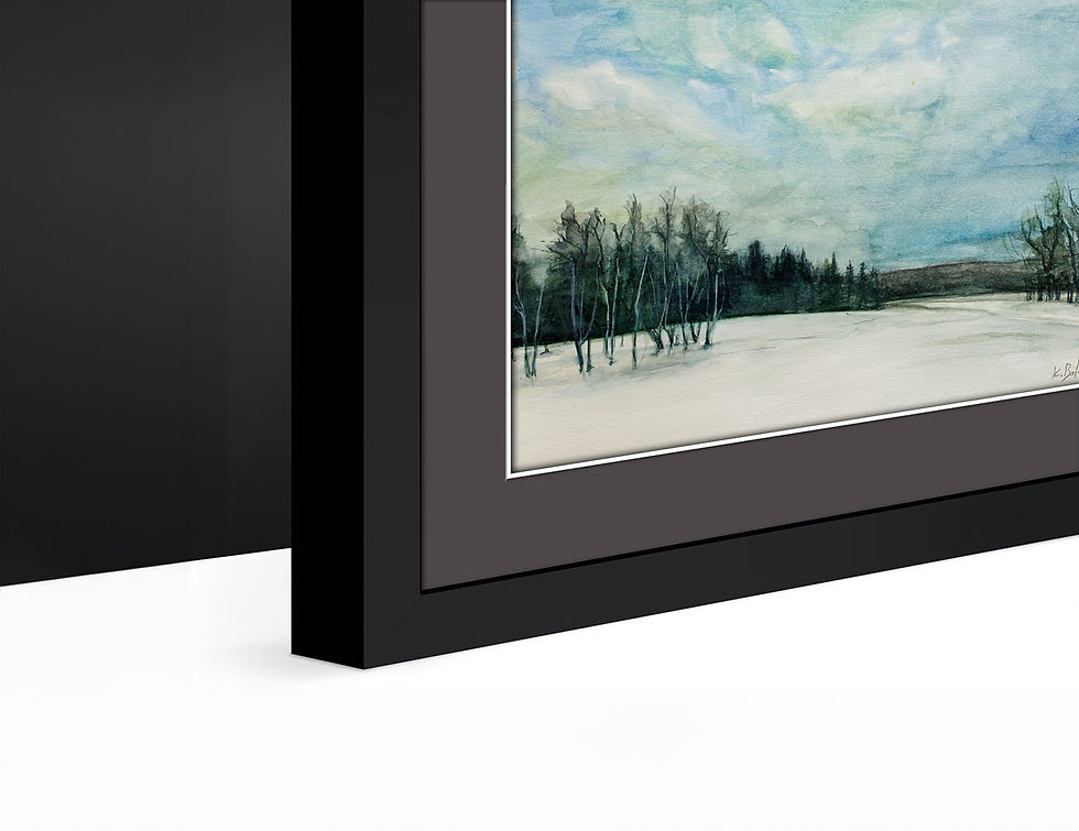 Thumbnail: Fine-Art Paper Print, Framed, Black, Border Gray Anthracyte, Side | WC-16 / 1730 US Hwy 1A, View 6 | K. Batalamas Art