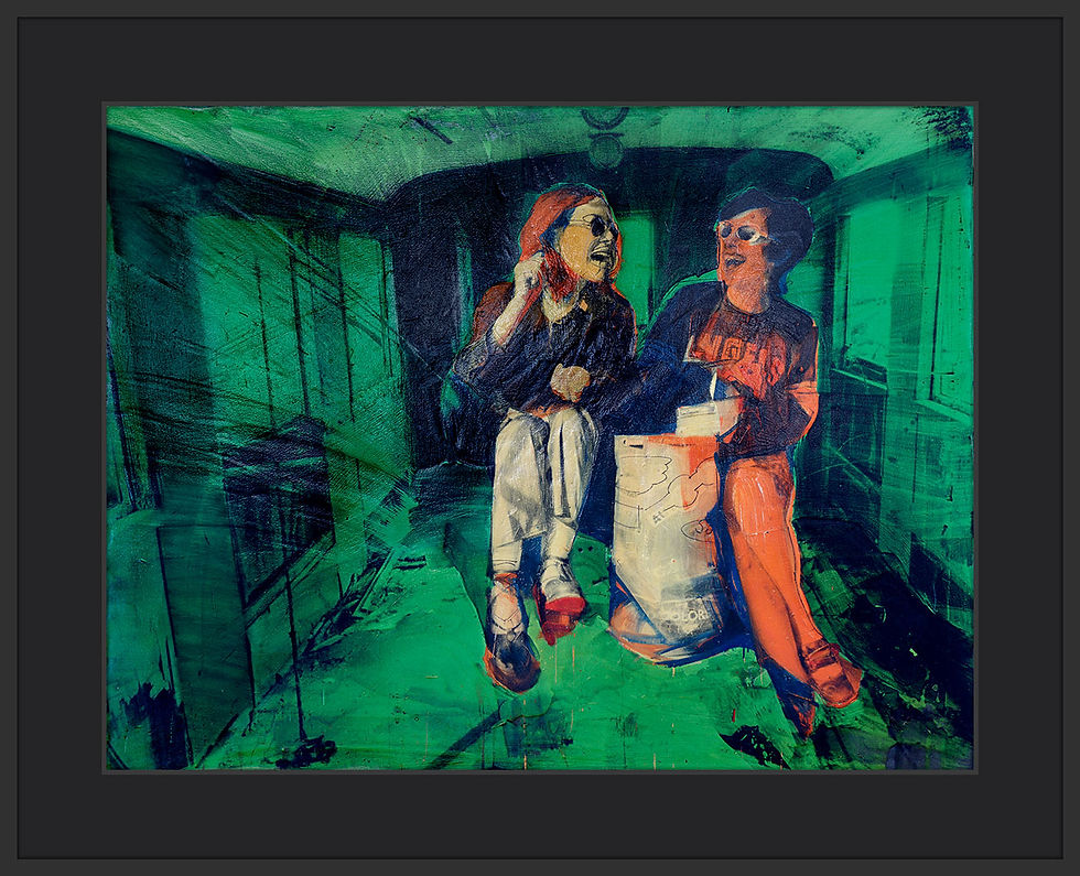 Fine-Art Paper Print, Framed Black, Border Black, Front | MX-24 / Nina Laughing | K. Batalamas Art