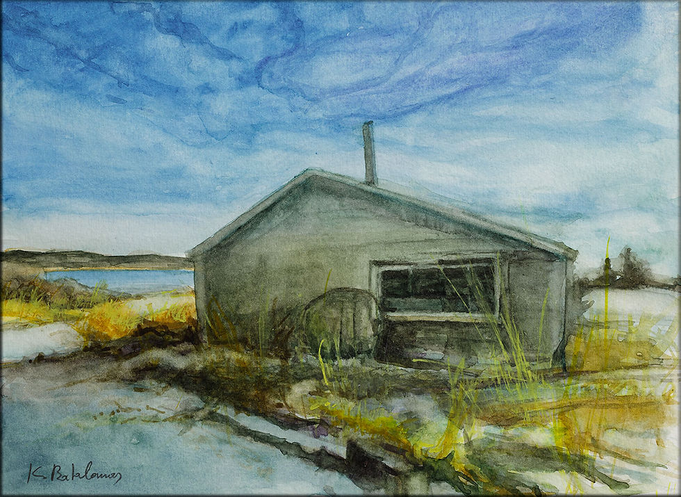 Thumbnail: Canvas Print, Unframed | WC-13 / RS Calson Boat Works Store  | K. Batalamas Art