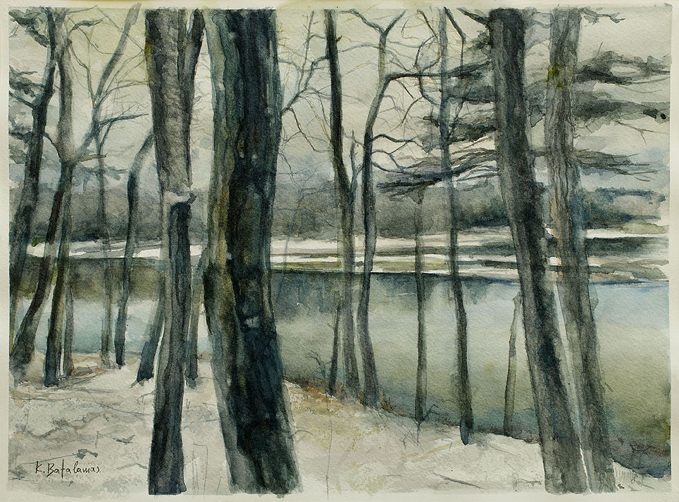 Thumbnail: Original Watercolor Painting, Unframed | WC-24 / High Tide  | K. Batalamas Art