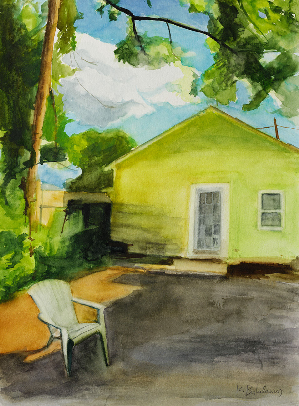 Thumbnail: Original Watercolor Painting, Unframed | WC-01 1116 Modoc Ave. Ocean View | K. Batalamas Art