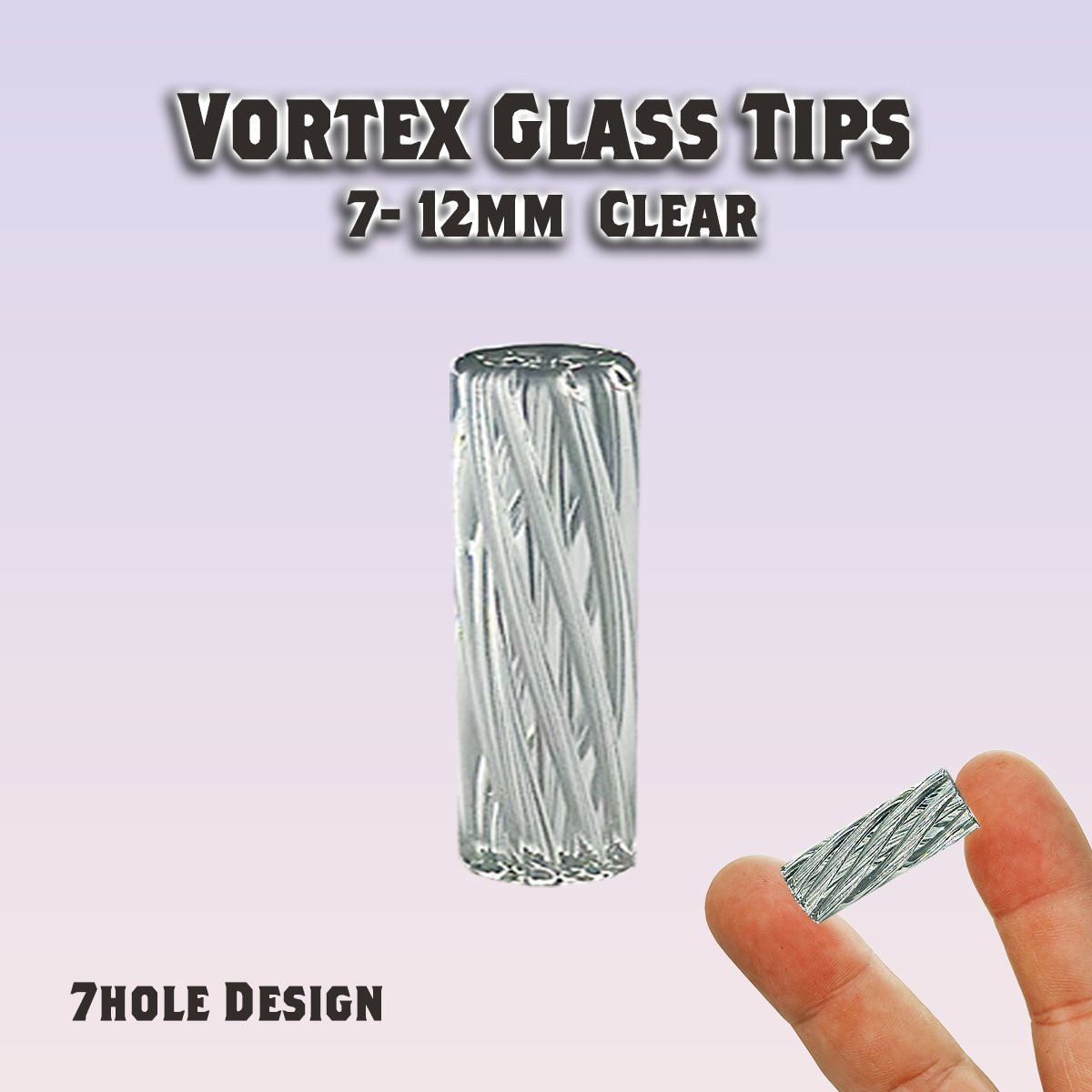 Vortex Glass Tips-2 Pack Bundle- Variety sizes (7mm-12mm)