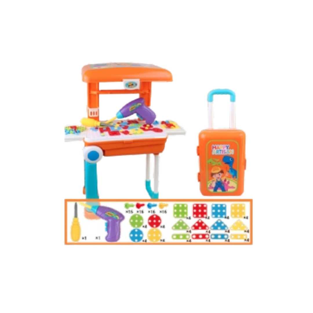 โต๊ะกิจกรรมกลุ่ม กระเป๋าลากพร้อมตัวต่อ