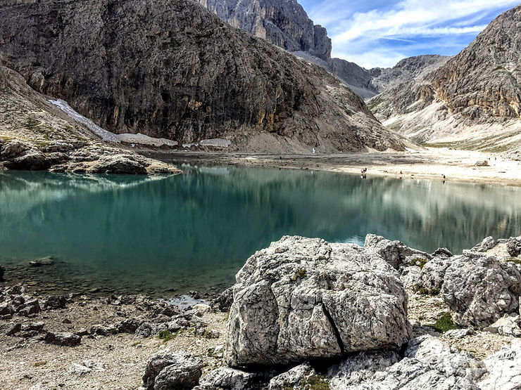 Antermoia Lake and Antermoia Refuge - Mazzin (TN) - Fassa Valley - Dolomites - UNESCO Heritage - Trentino-Alto Adige