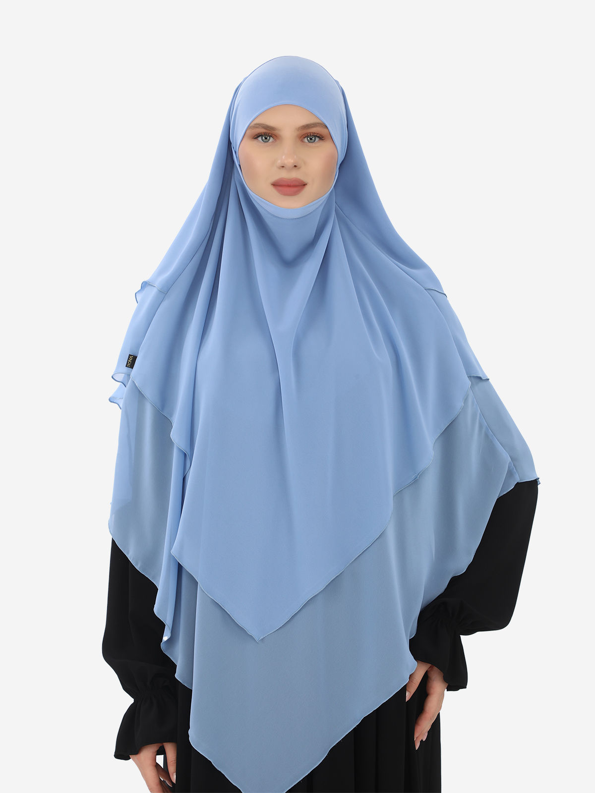 3 katlı hazır peçeli khimar sufle
