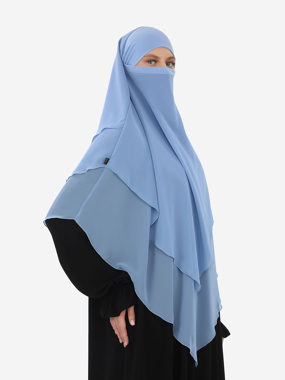 3 katlı hazır peçeli khimar sufle