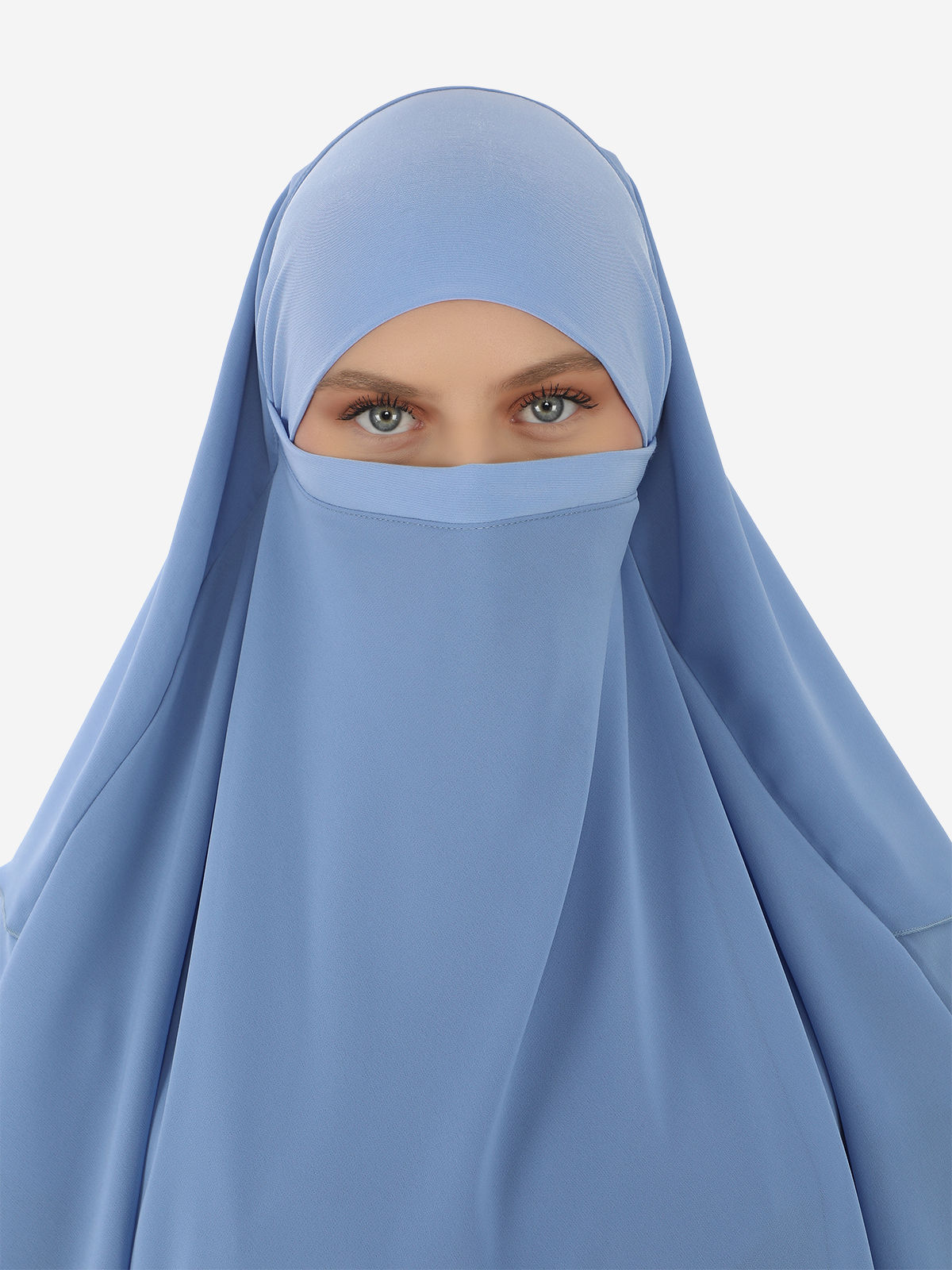3 katlı hazır peçeli khimar sufle