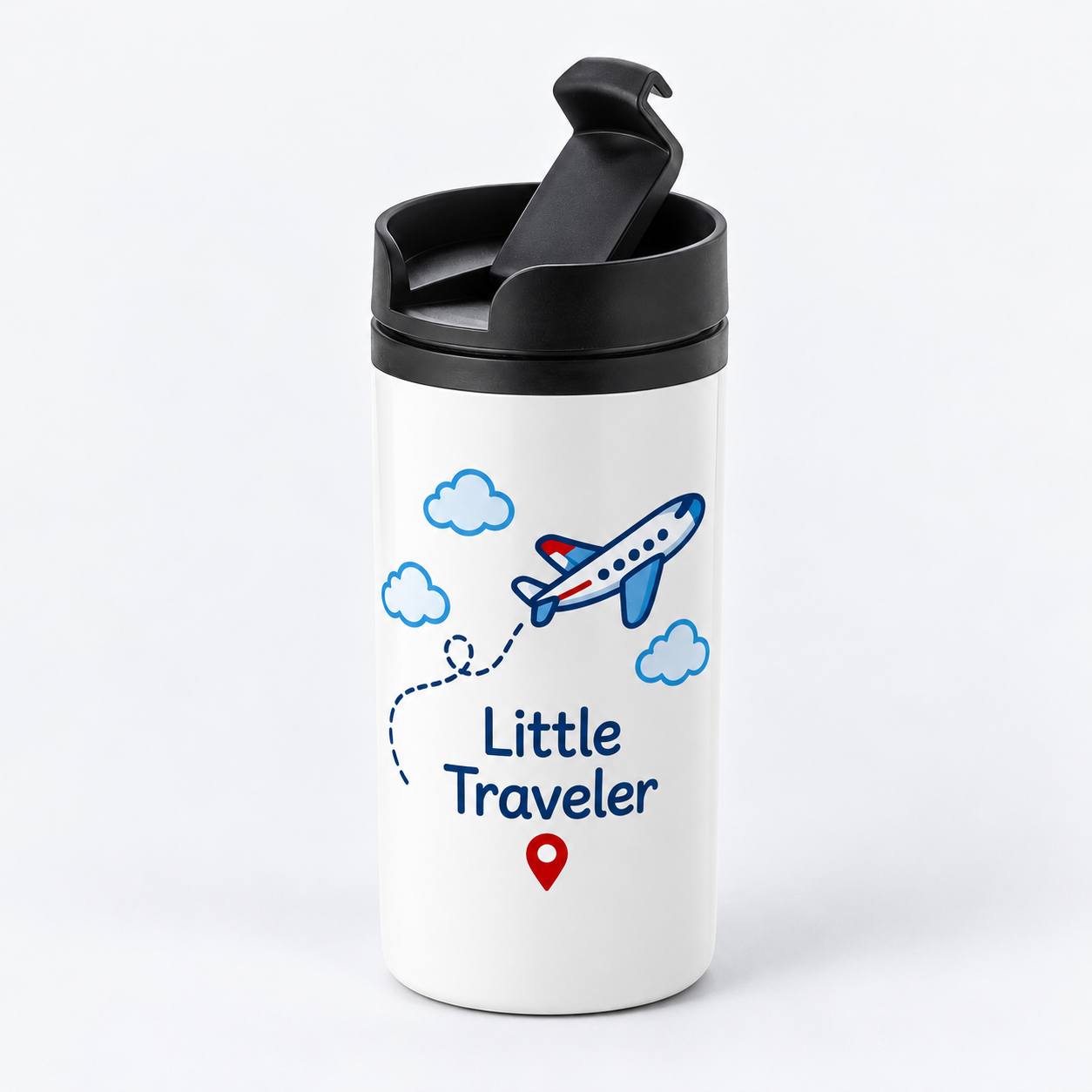 250 ml özel tasarım çocuk termosu, logo, isim ve projeye özel renkli baskı uygulamasına uygun kişiselleştirilebilir Kids Club ve çocuk seyahat ürünü.