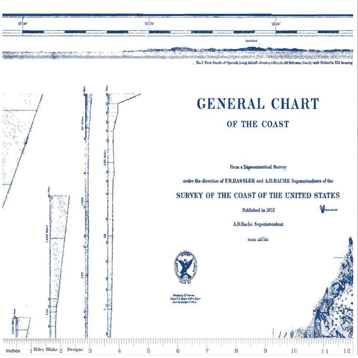 Nautical - Vintage New England Map Panel White