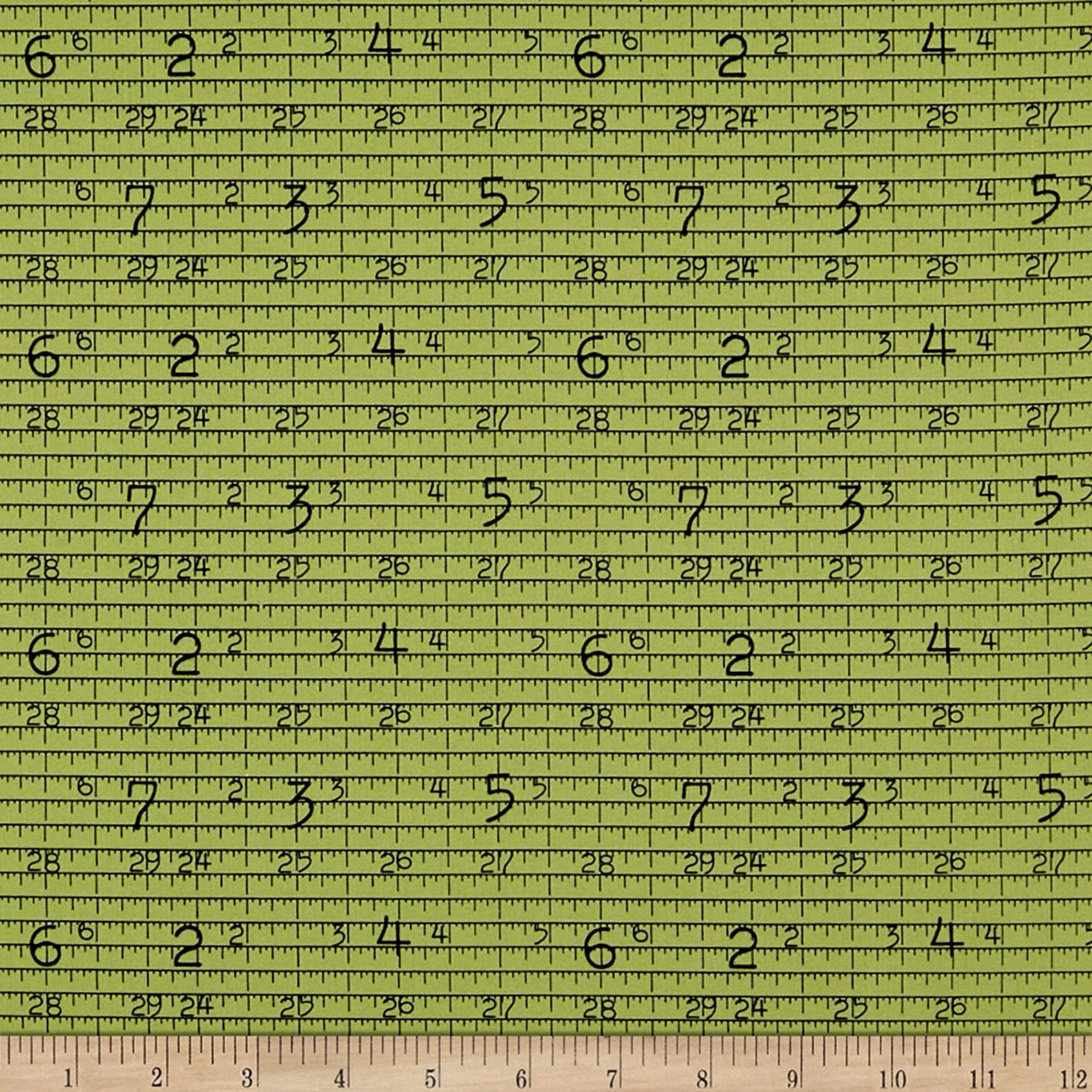 Riley Blake Designs - Paperdoll - Tape Measures Green REMNANT 200cm x 110cm