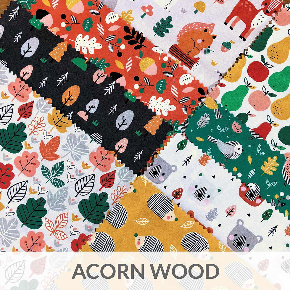 Thumbnail: Dashwood Studio - Acorn Wood - Trees on Black REMNANT 372cm x 110cm