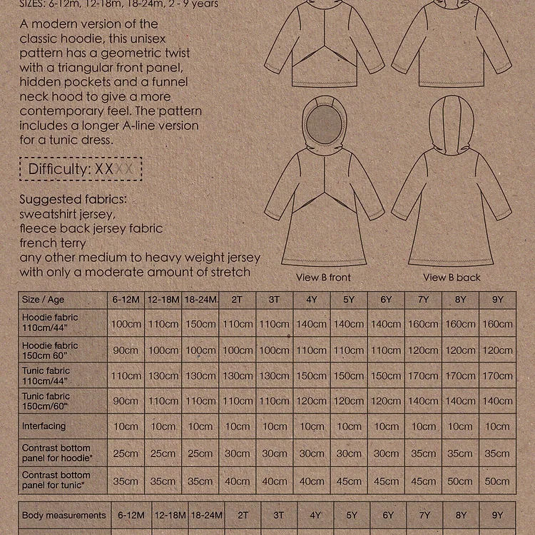 Thumbnail: Two Stitches - Charlie Hoodie & Tunic Sewing Pattern