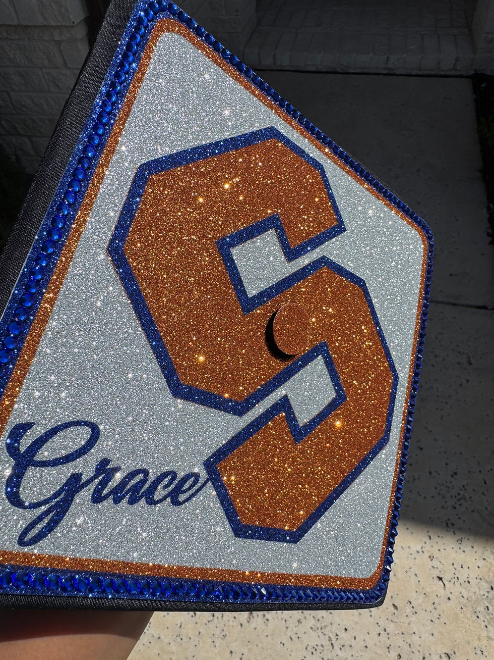Thumbnail: DEPOSIT ONLY - Glitter & Rhinestone Graduation Cap Topper