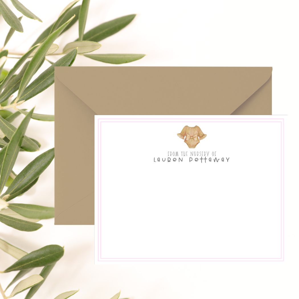 Baby Girl Onesis Baby Shower Thank You Cards | Baby Gift Personalization