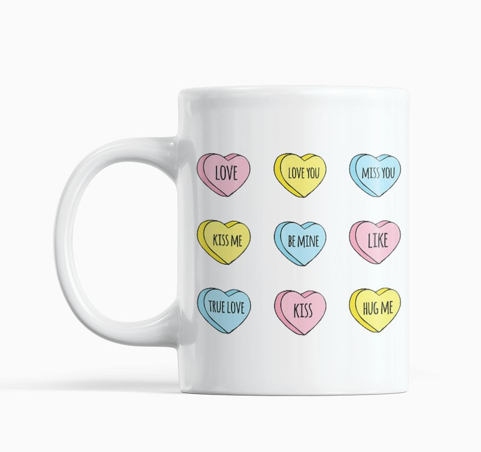 İngilizce Aşk Sözleri Renkli Kalpler Sevgililer Günü Hediyelik Kupa Bardak