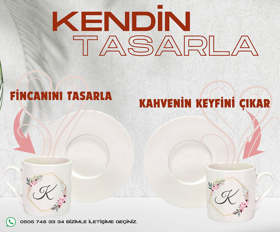 Kişiye Özel Kendin Tasarla İle Hediyelik Tekli Türk Kahve Fincanları