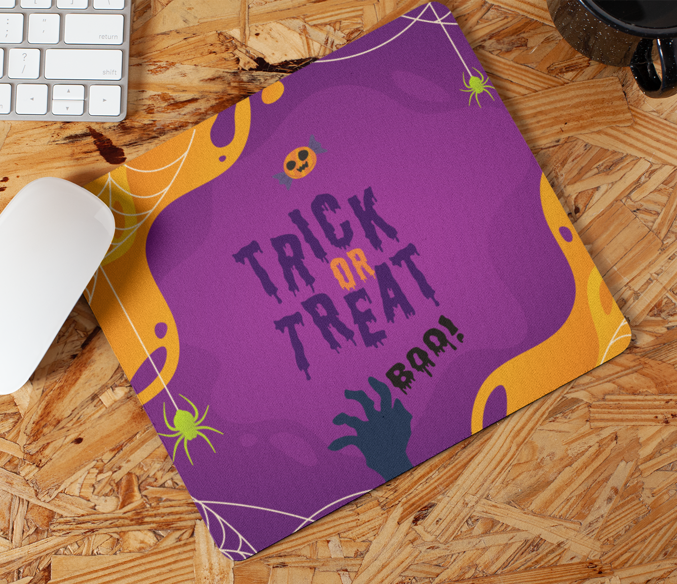 Trick Or Treat / Şeker Mi Şaka Mı Yazılı Hediyelik Baskılı Dikdörtgen MousePad
