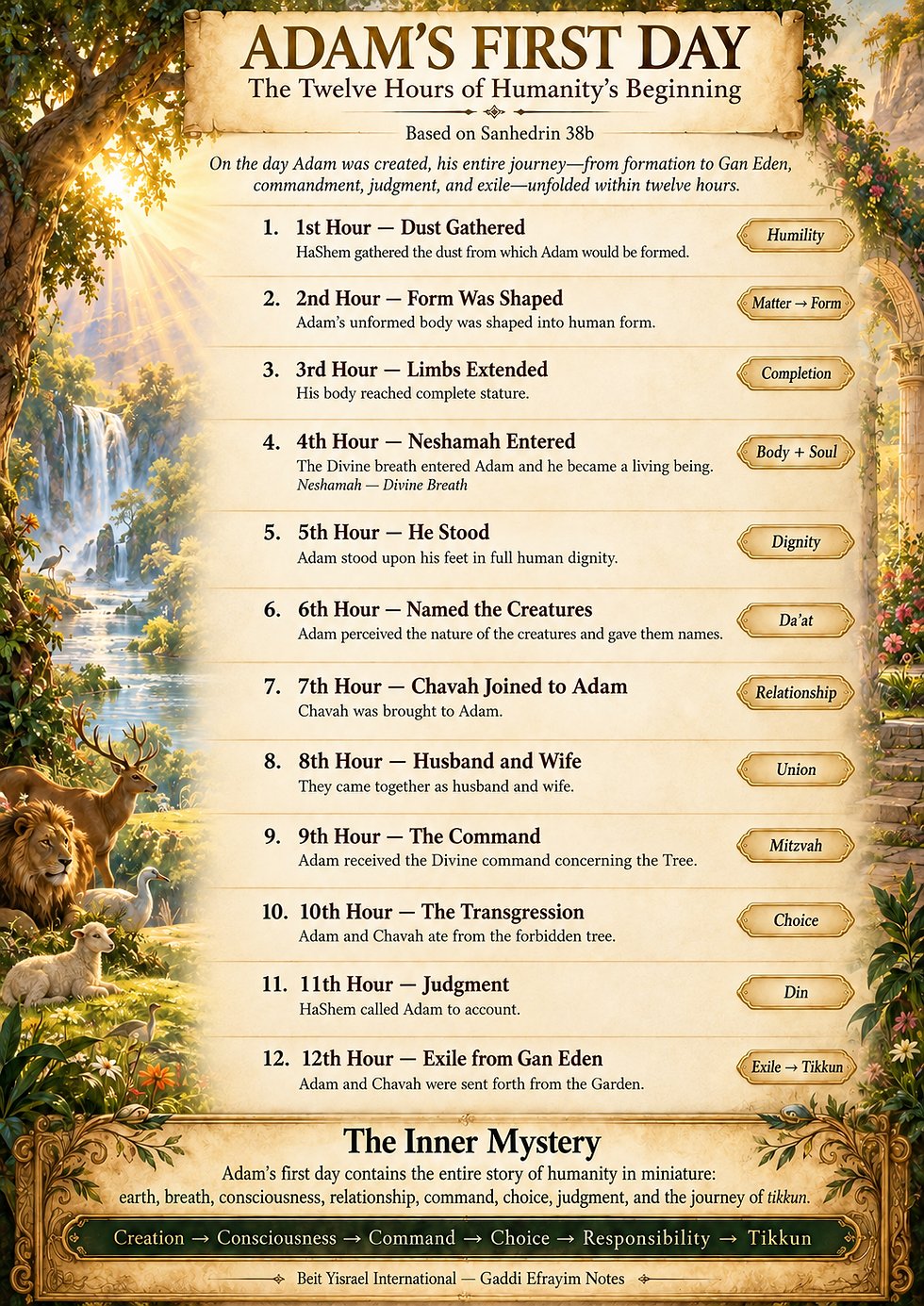 The Mystical Architecture of Creation, the Formation of Adam, and the Soul’s Journey from Eden toward Tikkun-BEREISHIT-Shabbat, October 10, 2026-29 Tishrei, 5787