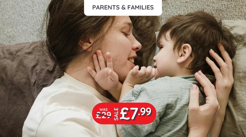 a woman holding a baby with the words parents & families above her