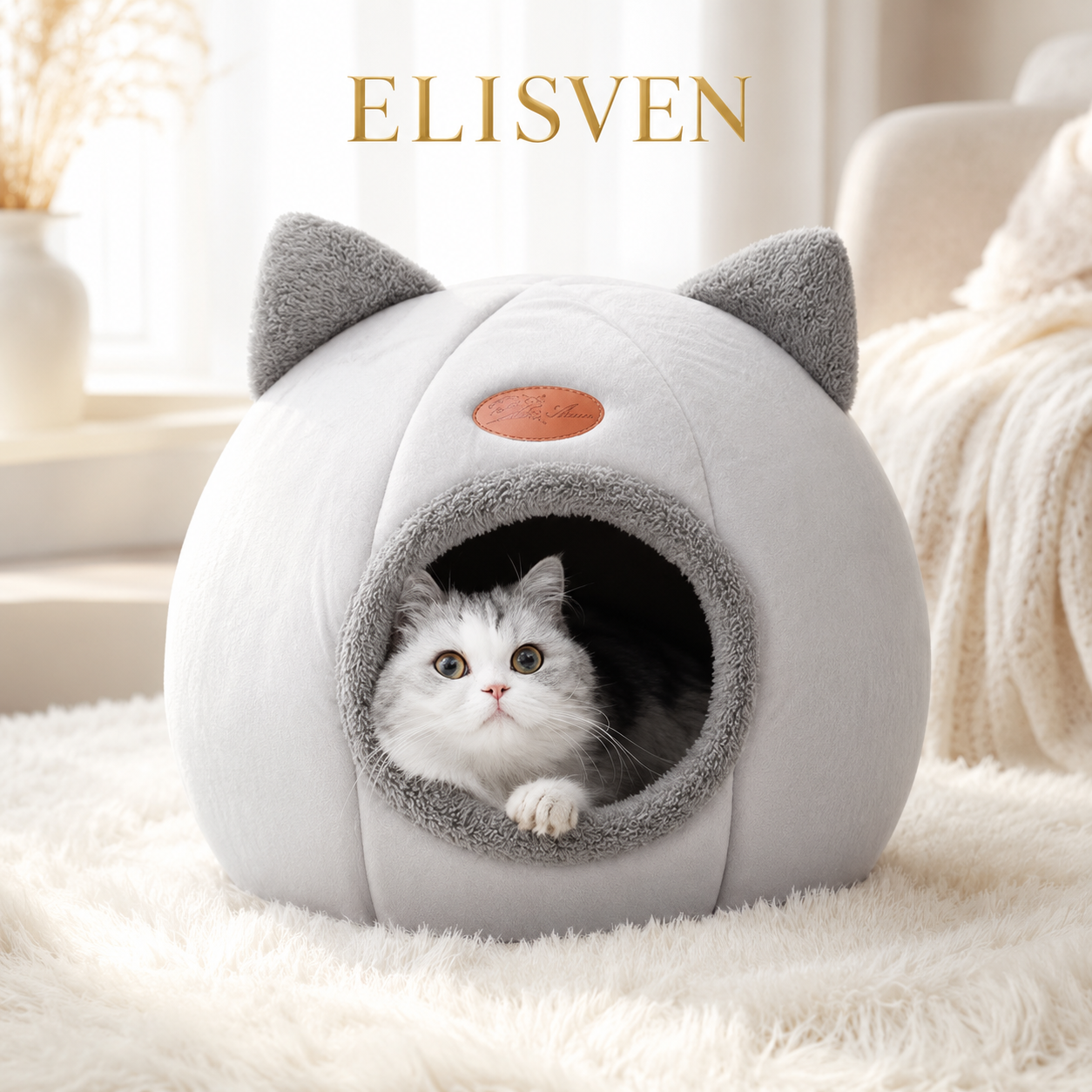 Cozy Cave Pet Bed – Warm & Comfortable Indoor Nest