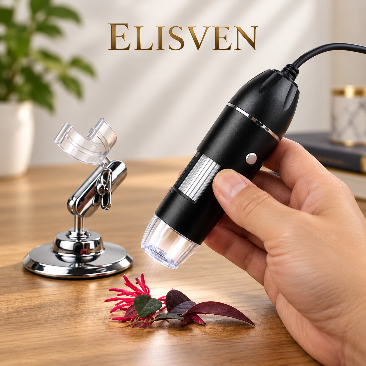 Digital USB Microscope – HD Inspection Camera with 8 LED Lights