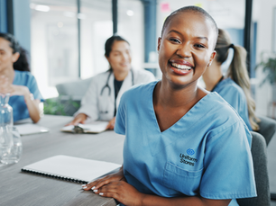 A happy healthcare worker