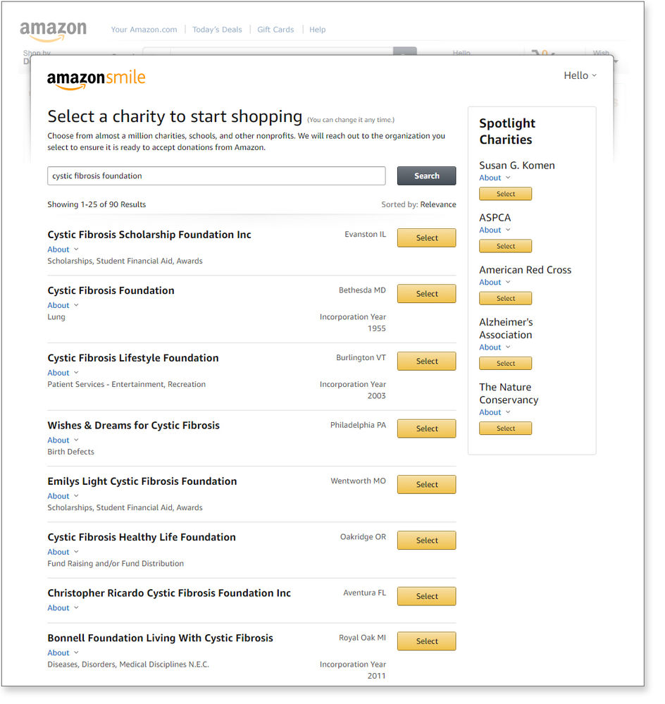 Amazon gives charities something to smile about