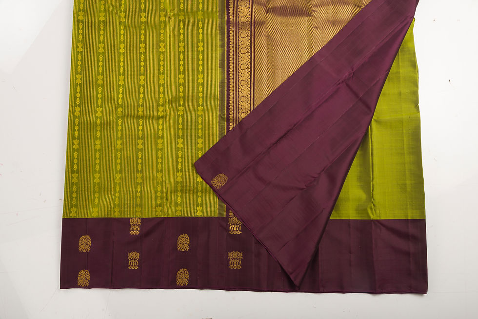 Thumbnail: Olive Brocade Kanchipuram Saree