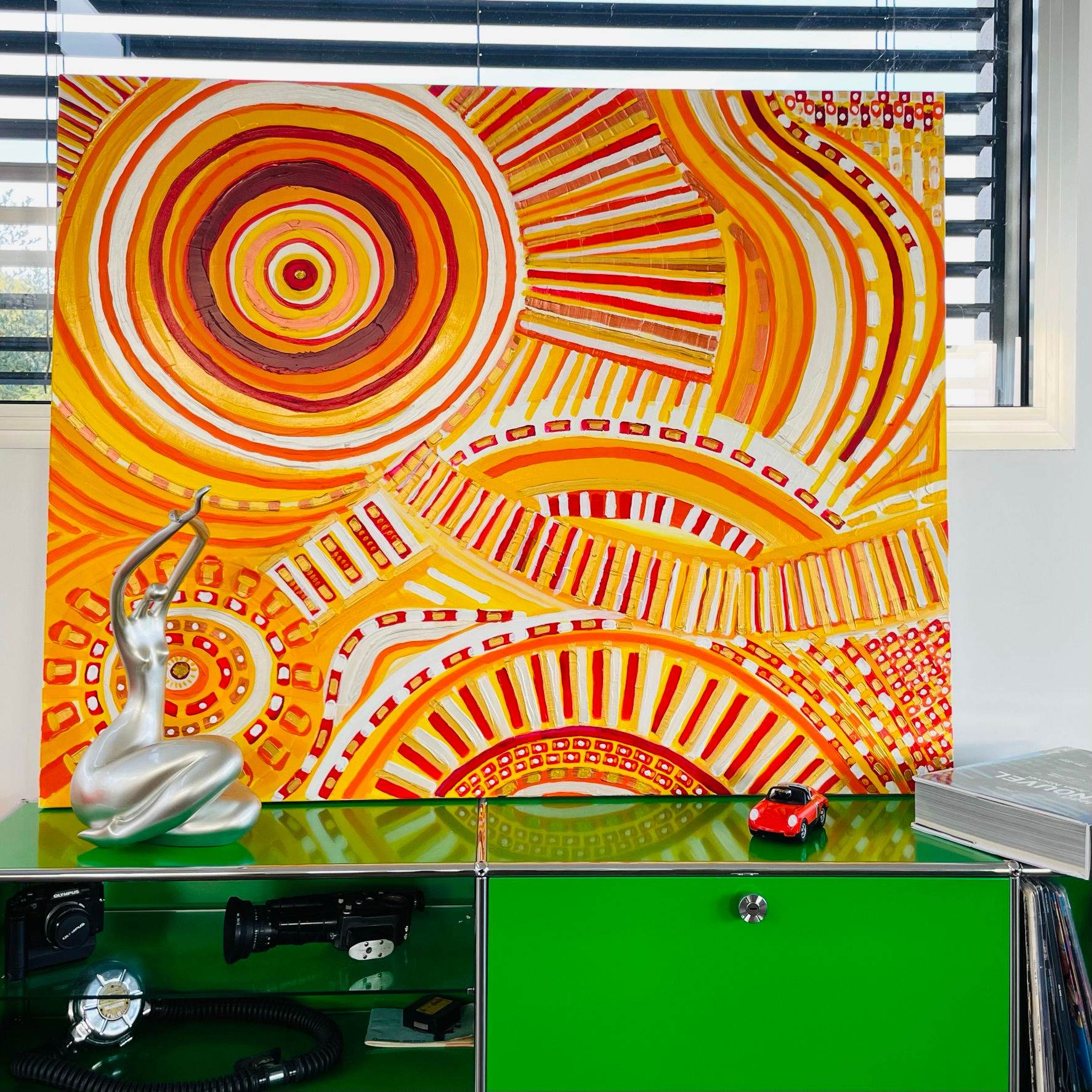 Love Life JAUNE 150 X 120 peinture ORIGINALE sur toile