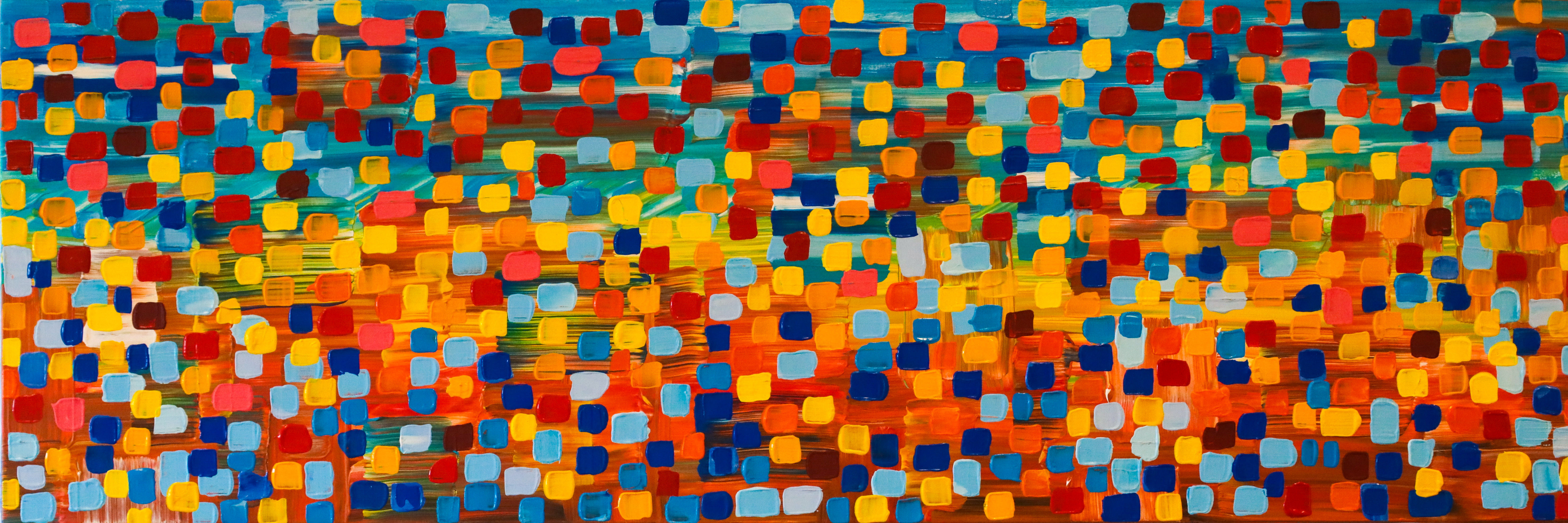 PIXEL Beautiful Day 150 X 50 peinture ORIGINALE sur toile