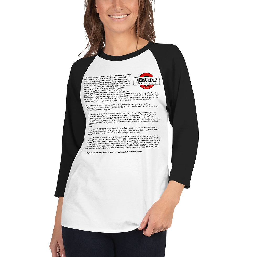 Thumbnail: Trump COVID-19 Treatment Quotes | Raglan Shirt, 3/4 Sleeve | Unisex