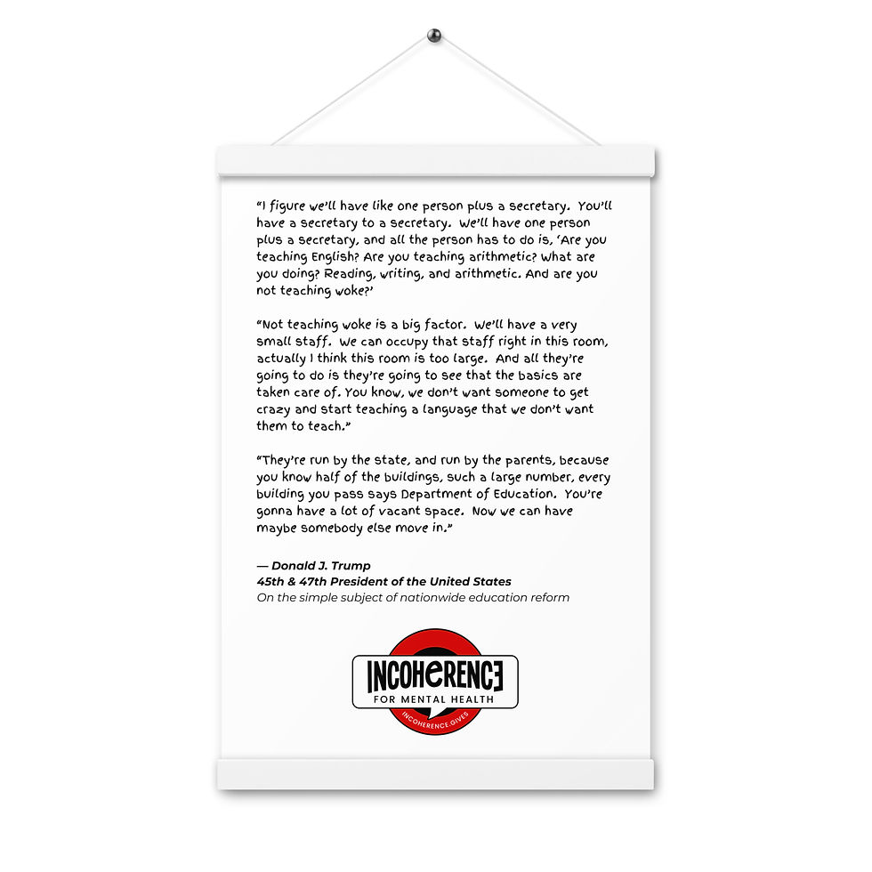Thumbnail: Trump Education Reform Quotes | Poster | Wood Hanger, Enhanced Matte Paper