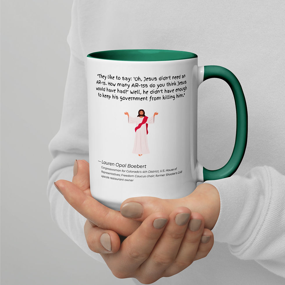 Thumbnail: Lauren Boebert - Jesus & AR-15s Quote Quote | Ceramic Mug, Colored Handle