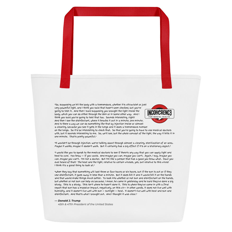 Thumbnail: Trump C19 Treatment Quote | Tote Bag, 16"x20", Interior Pocket & Colored Handles