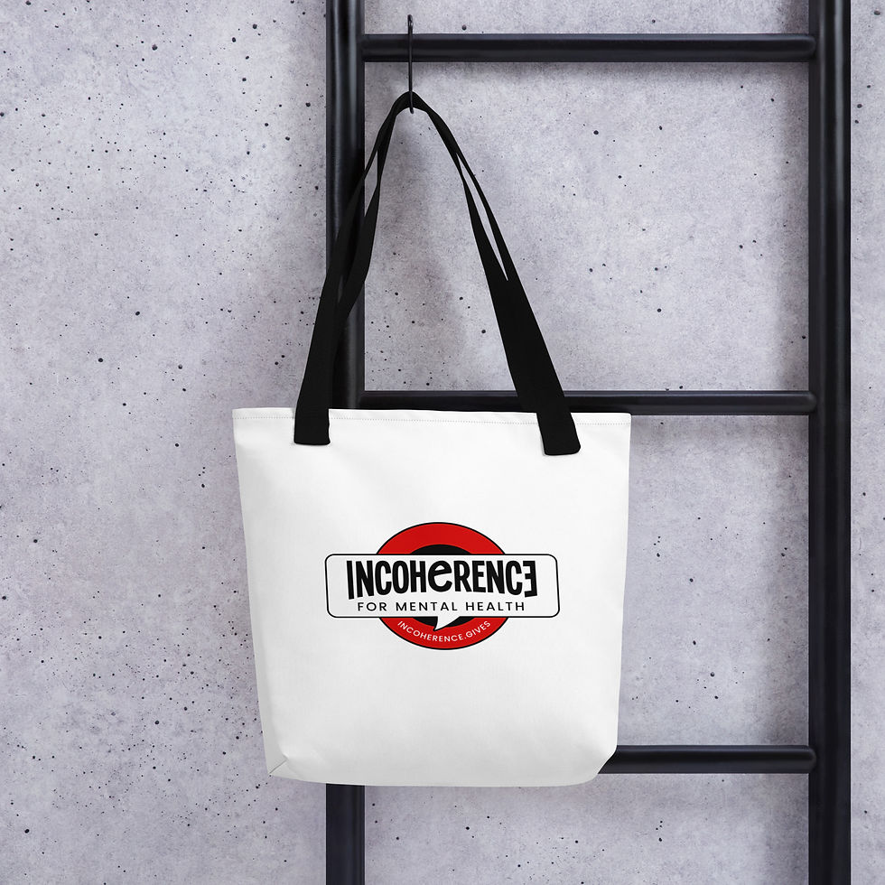 Thumbnail: Trump Shark Quote | Tote Bag, 15"x15x | White w/ Red, Black, or Orange Handles